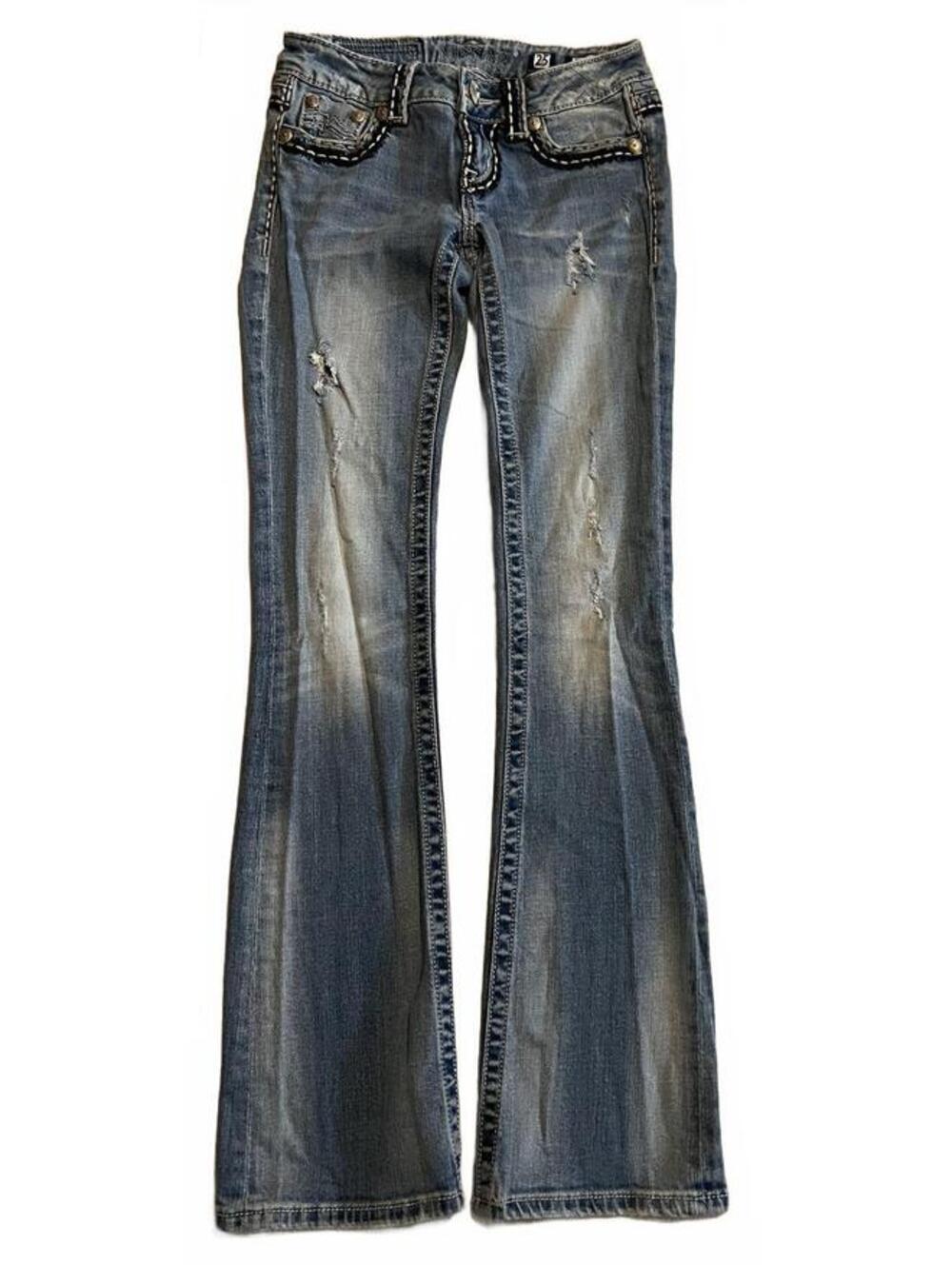 Miss Me Sunny Boot Distressed Denim Jeans Size 25